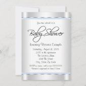 Etnische Jongen Baby Blauw Zilver Baby shower Kaart (Achterkant)