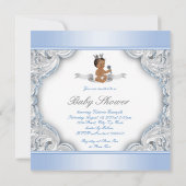 Etnische Jongen Baby Blauw Zilveren Prins Baby sho Kaart (Achterkant)