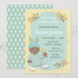 Etnische Jongen Bunny outfit baby douche uitnodigi Kaart
