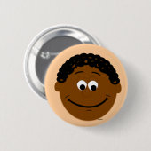 Etnische Jongen Gezicht Dark Smiles Button Badge (Voorkant /achterkant)
