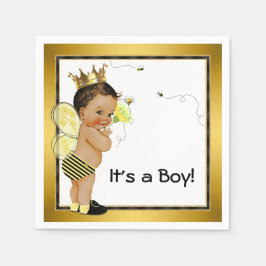 Etnische jongen hommel baby shower servetten