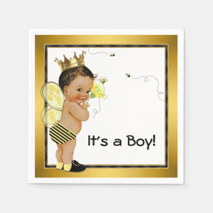 Etnische jongen hommel baby shower servetten