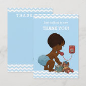 Etnische jongen op telefoon Baby shower Dank u Bedankkaart (Voorkant / Achterkant)