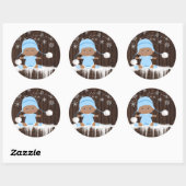 Etnische jongen sneeuwvlok Baby shower Stickers (Vel)