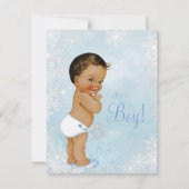 Etnische Jongen Winter Wonderland Baby shower Kaart (Voorkant)