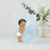 Etnische Jongen Winter Wonderland Baby shower Kaart (Staand voorkant)