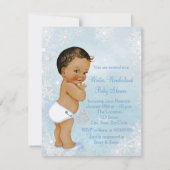 Etnische Jongen Winter Wonderland Baby shower Kaart (Achterkant)