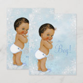 Etnische Jongen Winter Wonderland Baby shower Kaart (Voorkant / Achterkant)