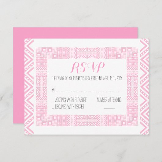 Etnische Kaart RSVP-respons op bruiloft gepersonal (Voorkant / Achterkant)