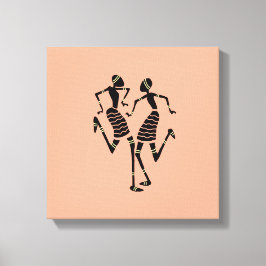 Etnische, Keniaanse Afrikaanse kunst, carnavalsdan Canvas Afdruk