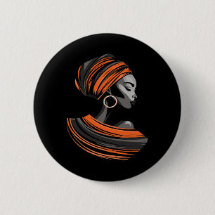 Etnische Kente Doek Hoofd Wrap Mooie Vrouw Afrika Ronde Button 5,7 Cm