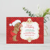 Etnische kerstbaby Girl Birthday Shower Kaart (Staand voorkant)