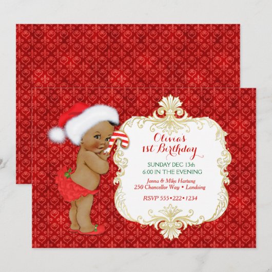 Etnische kerstbaby Girl Birthday Shower Kaart (Voorkant / Achterkant)