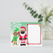 Etnische Kerstman en Elf Facemask Brief van de Ker Feestdagenkaart (Staand voorkant)