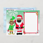 Etnische Kerstman en Elf Facemask Brief van de Ker Feestdagenkaart (Voorkant / Achterkant)