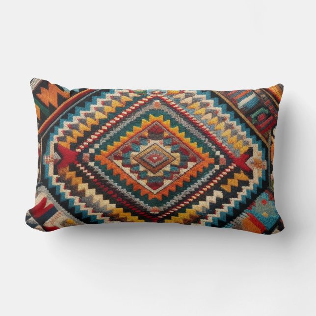 Etnische Kilim Turkse Anatolische geometrische boe Kussen (Voorkant)