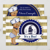 Etnische kleine zeeman jongen nautisch Baby shower Kaart (Voorkant / Achterkant)