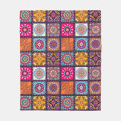 Etnische kleurige mandalstijlpatronen fleece deken (Voorkant)