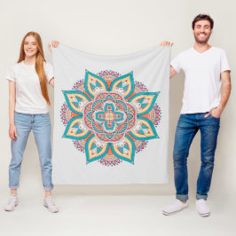 Etnische kleurige mandalstijlpatronen fleece deken