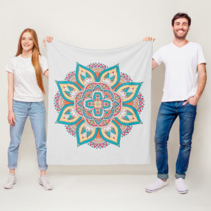 Etnische kleurige mandalstijlpatronen fleece deken