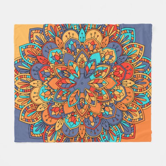 Etnische kleurige mandalstijlpatronen fleece deken (Voorkant (Horizontaal))