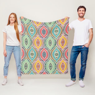 Etnische kleurige mandalstijlpatronen fleece deken