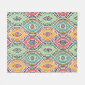 Etnische kleurige mandalstijlpatronen fleece deken (Voorkant (Horizontaal))