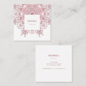 Etnische koraalflorale Mandala Vierkante Visitekaartje (Voorkant / Achterkant)