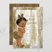 Etnische Leopard Pearl Baby Meisje Douche Kaart (Voorkant / Achterkant)