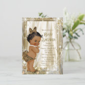 Etnische Leopard Pearl Baby Meisje Douche Kaart (Staand voorkant)