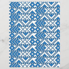 Etnische Letse blauwe en witte folklijn