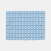 Etnische Letse blauwe en witte tribale volkskunst Fleece Deken (Voorkant (Horizontaal))