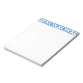 Etnische Letse blauwe en witte tribale volkskunst Notitieblok (Linkerzijde)