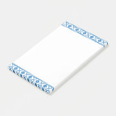 Etnische Letse blauwe en witte tribale volkskunst Post-it® Notes (Schuin)