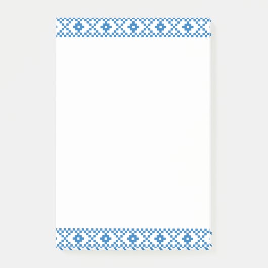 Etnische Letse blauwe en witte tribale volkskunst Post-it® Notes (Voorkant)