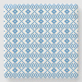 Etnische Letse blauwe en witte tribale volkskunst Stenen Onderzetter (Voorkant)