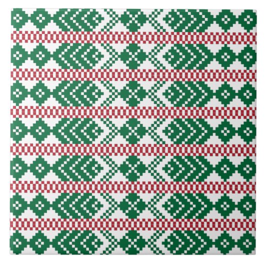 Etnische Letse groene en rode stammen Tegeltje (Voorkant)