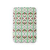 Etnische Letse groene en rode tribale volkskunst Badmat (Voorkant Verticaal)