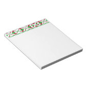 Etnische Letse groene en rode tribale volkskunst Notitieblok (Schuin)