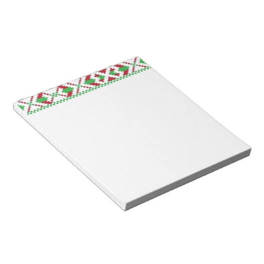 Etnische Letse groene en rode tribale volkskunst Notitieblok (Schuin)