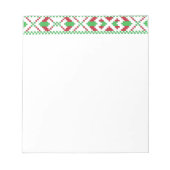 Etnische Letse groene en rode tribale volkskunst Notitieblok (Voorkant)