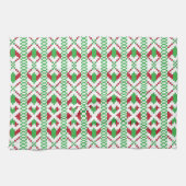 Etnische Letse groene en rode tribale volkskunst Theedoek (Horizontaal)