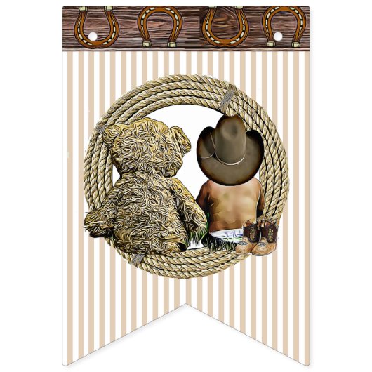 Etnische Lil Cowboy Baby shower Vlag Banner (Tweede vlag)