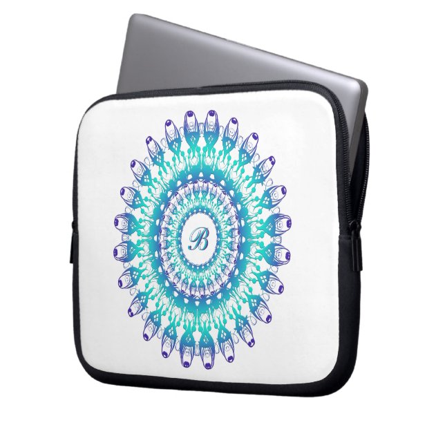 Etnische mandala. laptop sleeve (Voorkant Links)