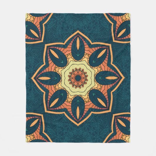 Etnische mandala: naadloos  patroon fleece deken (Voorkant)