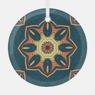 Etnische mandala: naadloos patroon glas ornament