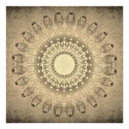 etnische mandala op grunge achtergrond perfect poster