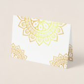 Etnische mandala wit indiase bruiloft goudfolie Ka Folie Kaarten (Voorkant)