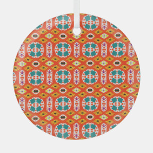 Etnische marker kunst: levendig naadloos. glas ornament