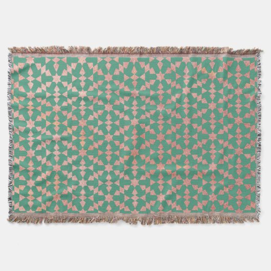 Etnische Marokkaanse geometrische mozaïekpatroon Deken (Voorkant)